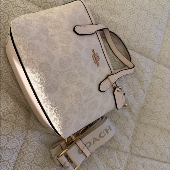 Coach Cream Satchel with Gold Accents Mini - Picture 1 of 7